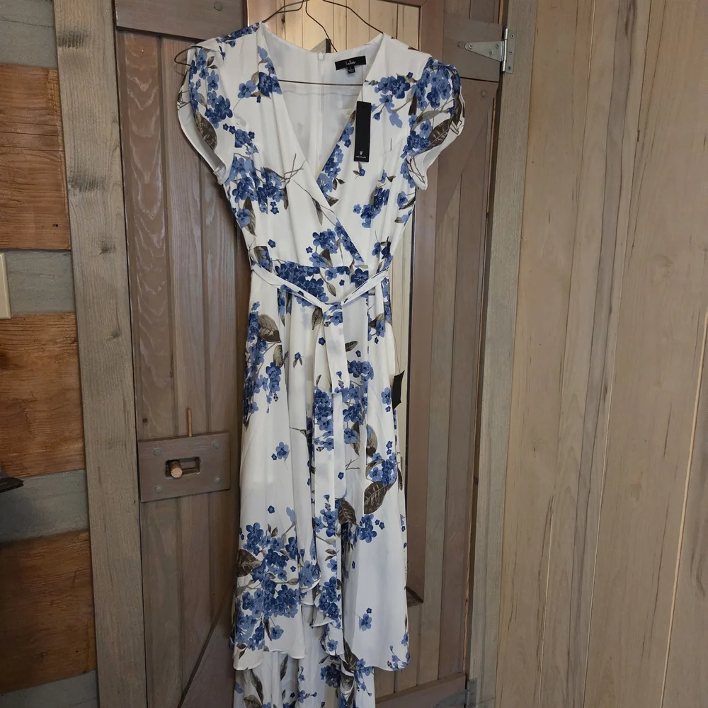 NWT Lulus French Countryside White Floral Print High-Low Dress.  - Picture 6 of 9